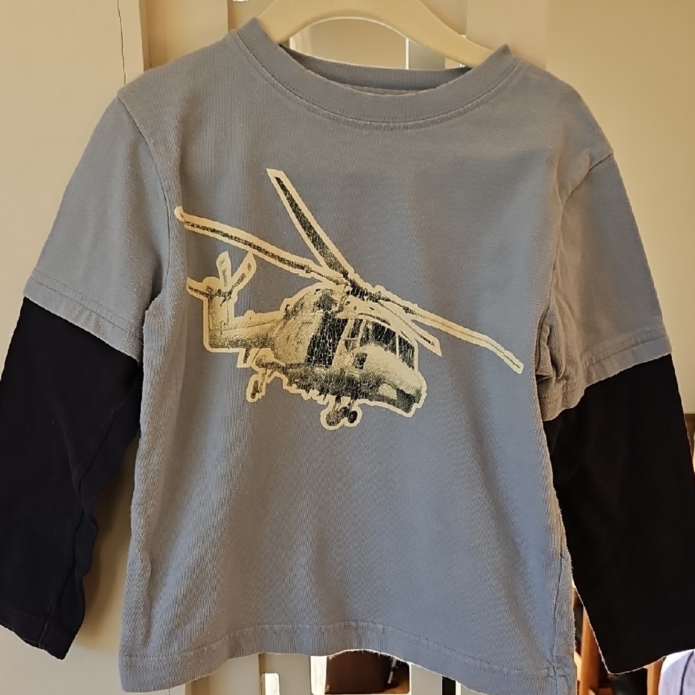 Gymboree Long Sleeve Helicopter Tee - Blue and Black